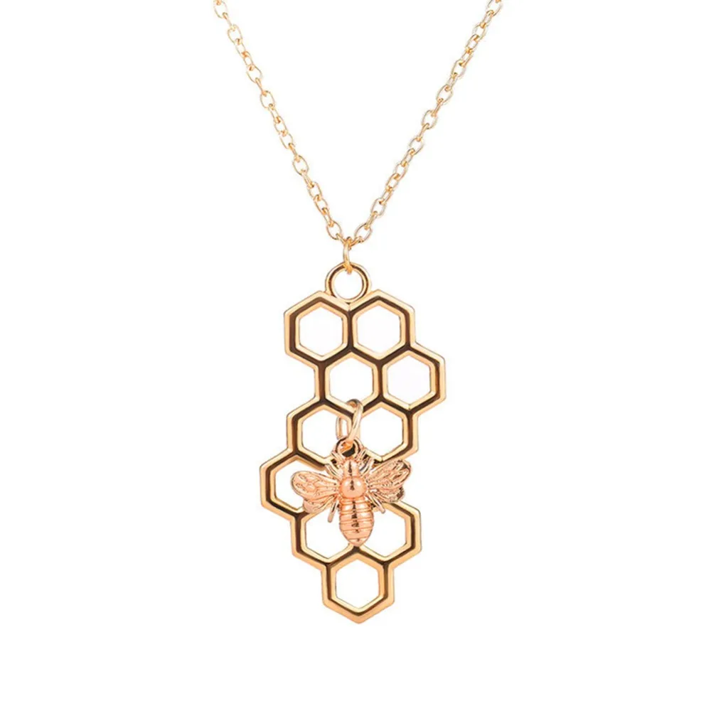 Мода сплав маленькая Пчелка соты ожерелье кулон ожерелья милый чокер Шарм