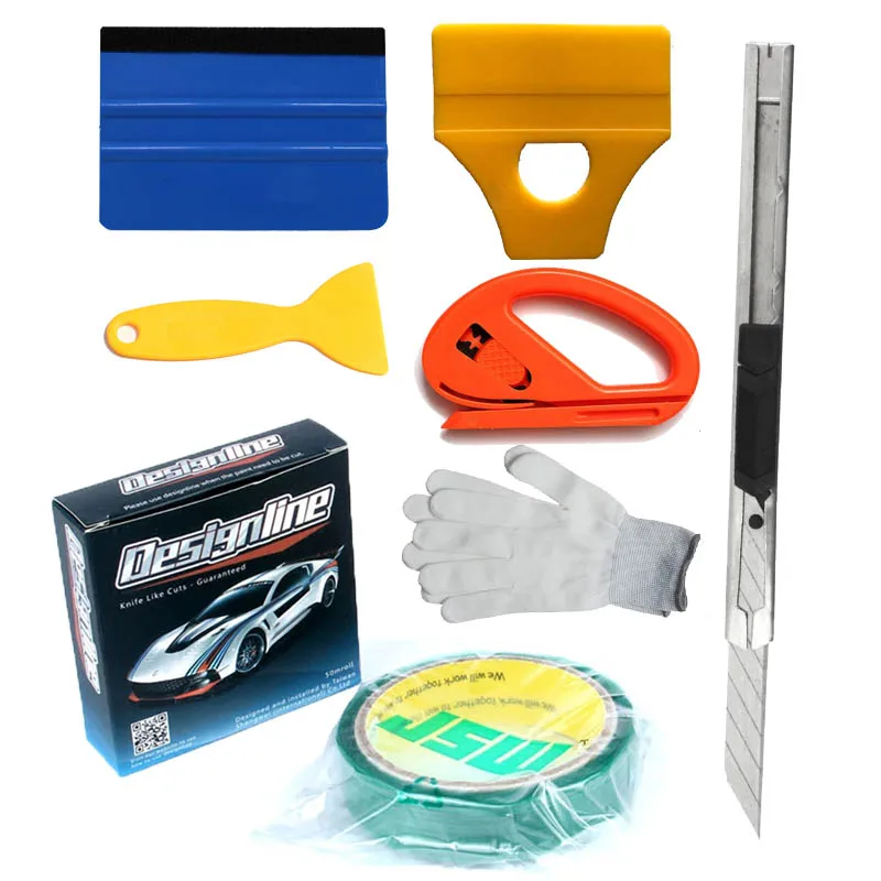 3.5mmx50m/Roll Knifeless Tape Design Line For Car Wrapping Graphics Vinyl Cut Knife Like Cuts + Squeegee Cutter |