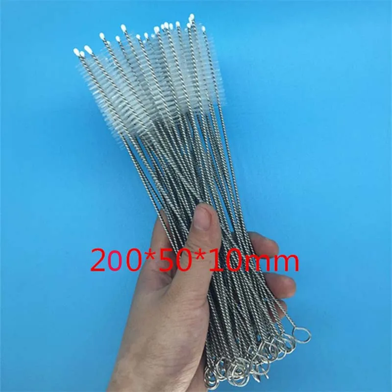 100Pcs/Set Fish Tank Pipe Accessory Brush Bottle Suction Tube Glass Spiral Soft Hair Straw Cleaning Brushes Tools 200*10mm | Дом и сад