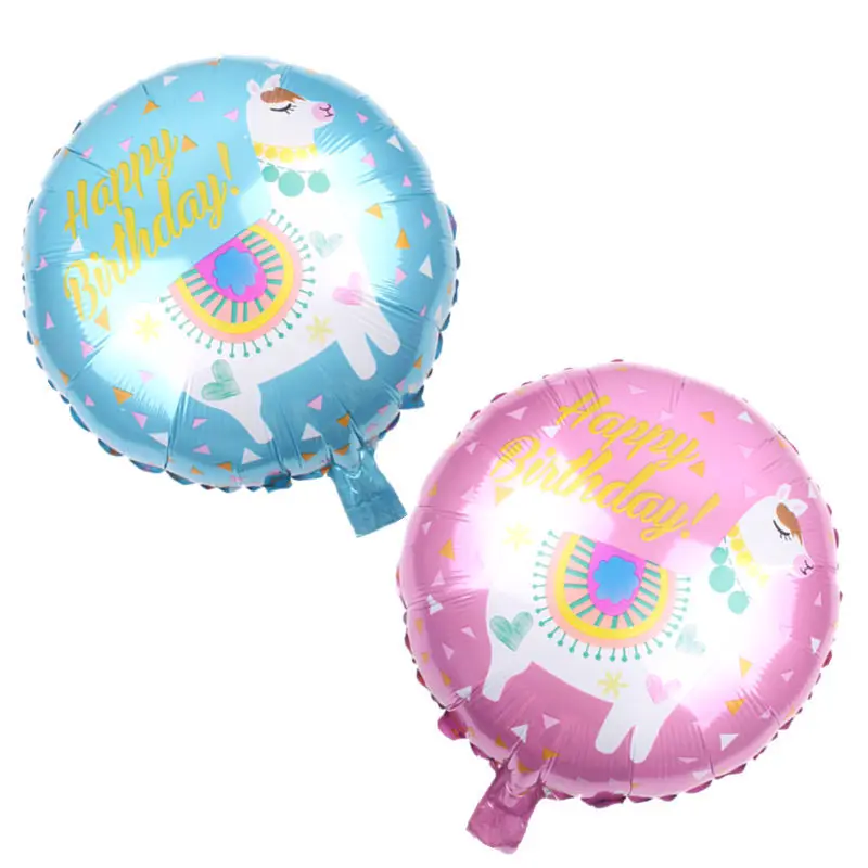 5pcs/lot animal beast alpaca birthday happy letter print Foil balloon party decoration baby shower supplies | Дом и сад