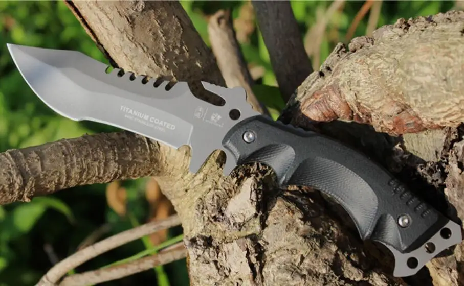 

HX OUTDOORS 440 Steel Blade Survival Tactical Fixed Knife Outdoor Camping Hunting Multi-function bushcraft Diving knifves D-123