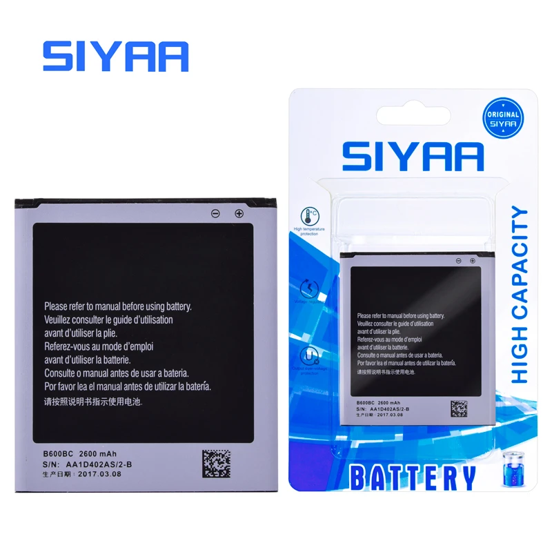 Оригинальный аккумулятор SIYAA B600BC для Samsung S4 i9505 i9506 i9295 i9500 2600 мАч запасная батарея