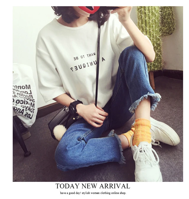 Summer Short Sleeve Soft T-Shirt New O-Neck Letter Print Loose Women T-Shirts Girls Lady T-Shirt Casual Student Tops Tee