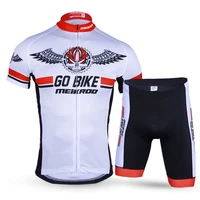 genuine meikroo skull gear wings white summer short sleeve cycling jersey sets breathable bike wear