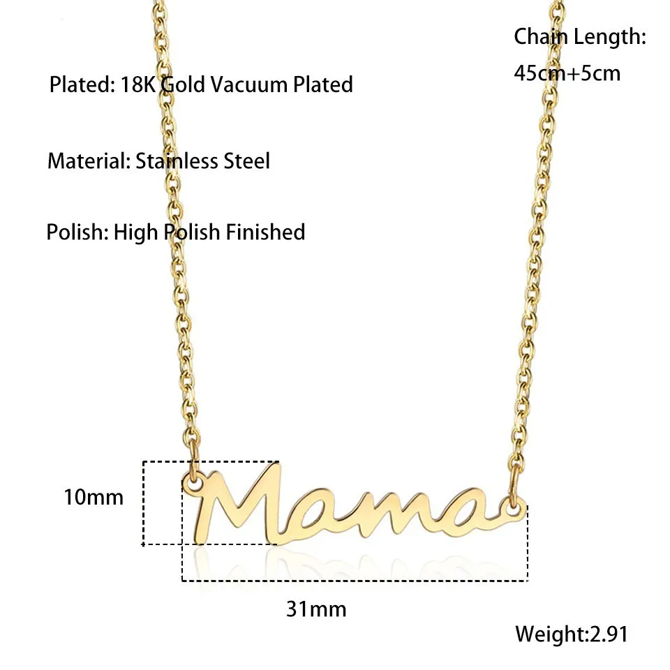 RIR, нежное ожерелье с надписью «мама», кулон «мама», ювелирные изделия, лучшее минимальное ожерелье для мам, подарки на день матери