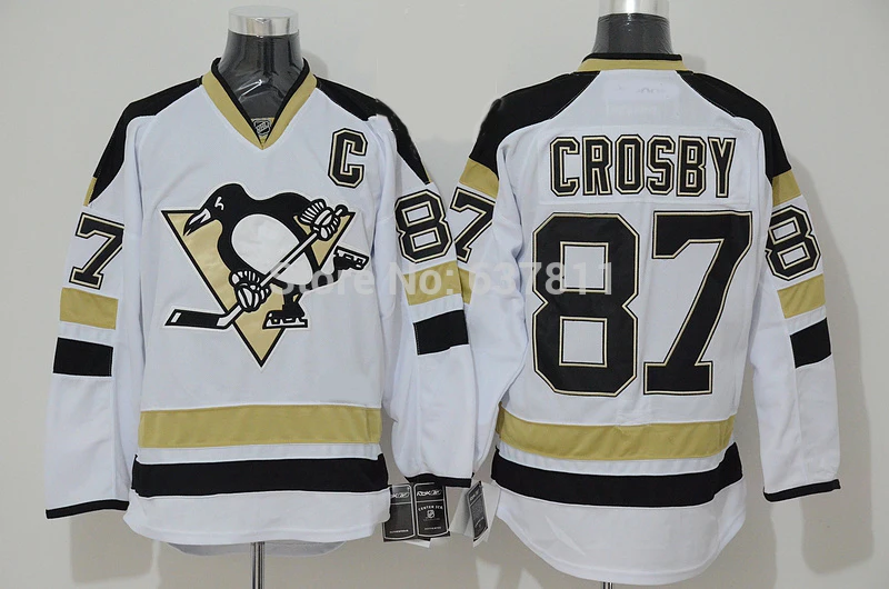 Hot sale Pittsburgh Penguins Sidney Crosby Hockey Jerseys Alternate Black 2014 Stadium Series White Stitched Jers | Спорт и