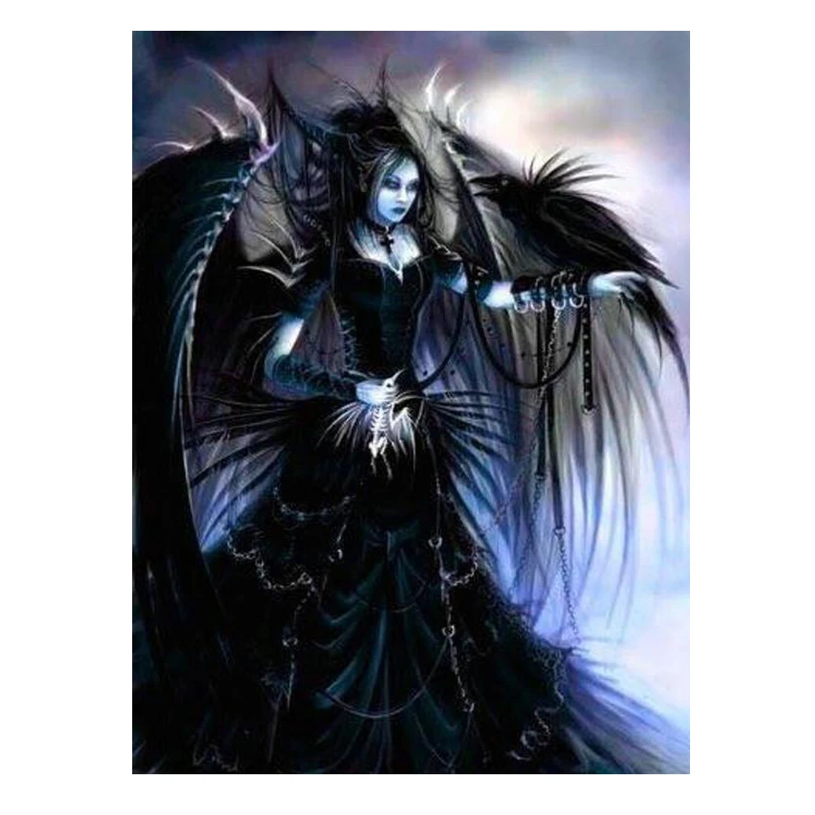 Алмазная живопись 5D сделай сам мозаика черной феи королевы вышивка крестиком
