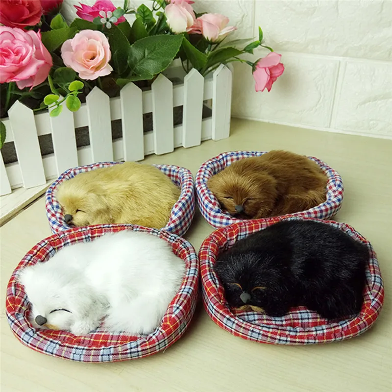 Kawaii Имитационные издающие звук Спящая собака плюшевые игрушки с тканевым