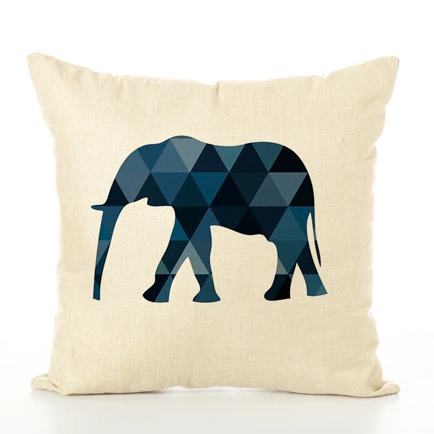 Чехол для подушки с изображением животных носорог наволочка декоративная