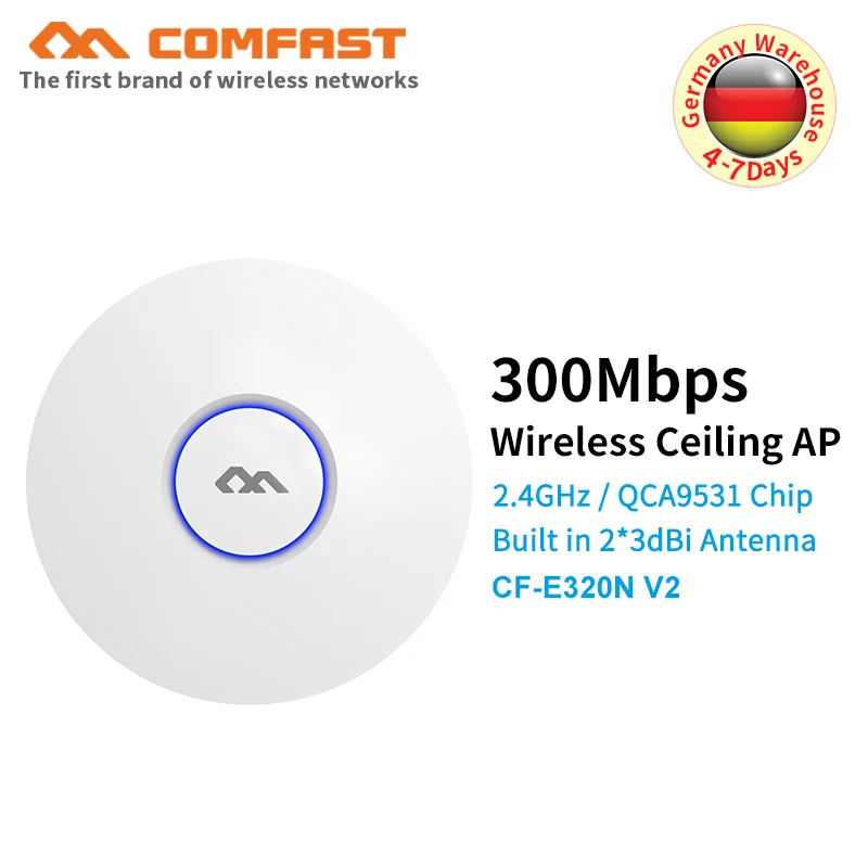 COMFAST 300 м беспроводной Потолочный AP wifi роутер 802.11b/g/n QCA9531 корпоративный закрытый 48