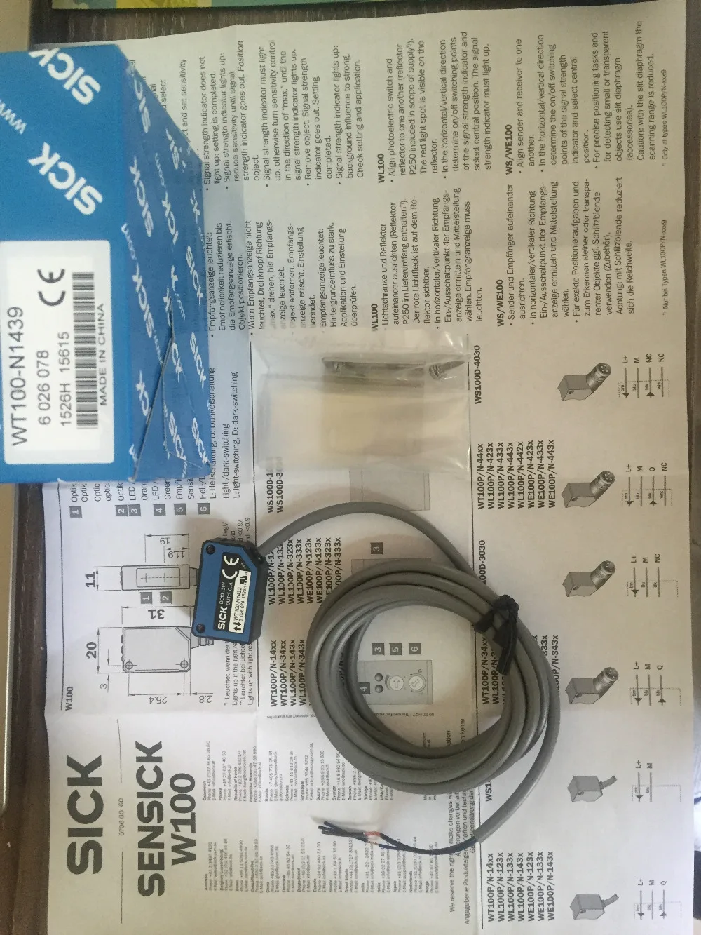 Высокое Качество фотоэлектрический переключатель sick wt100 n1439 датчик новый