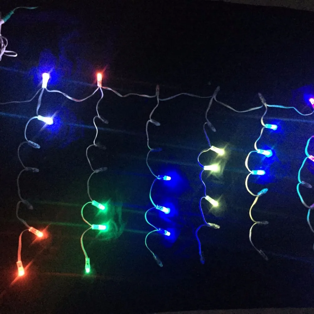 Адресуемые 7 узлов * 10 капель LE RGB полный цвет Icicles string DC12V WS2811 контролируется