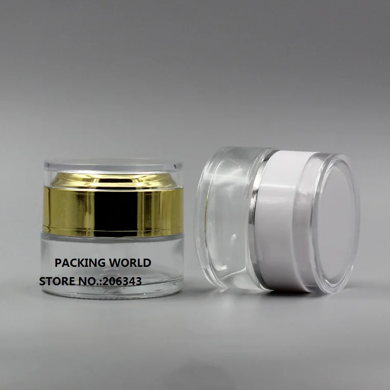 20 г прозрачная стеклянная банка для крема/гель/эссенция/увлажняющий