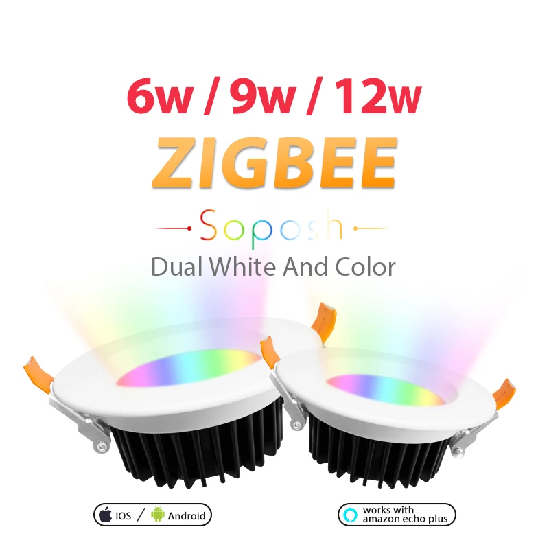 WASEDA светодиодный светильник ZIGBEE link licht 6 Вт 9 12 AC100 240V rgb + cct WW/CW LED LICHT zigbee downlight werken met