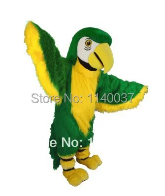 Талисман Зеленый попугай талисман взрослый размер Mascotte женский костюм