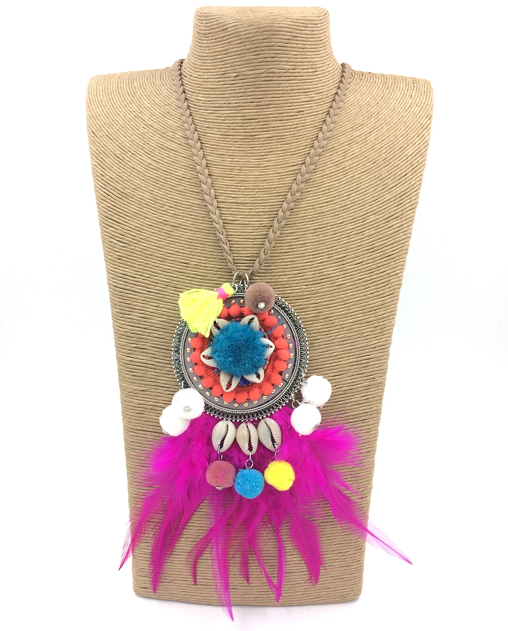 Новое богемное ручной работы фиолетовое Натуральное перо кисточкой Шкентели