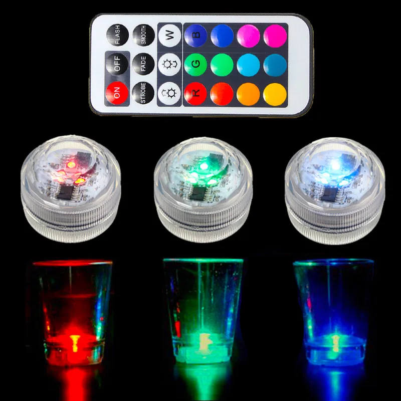 

Mini 1W 1.5V RGB LED Light Bulb Colorful Round Candle Bulb Underwater Lamp With Remote Control Waterproof IP65 Decor Lighting