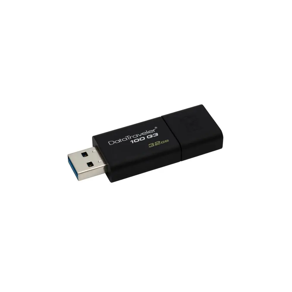Kingston technology DataTraveler 100 G3 32 GB 3 0 (3 1 Gen 1) Conector USB Tipo A 40 МБ/с. Deslizar Negro | Компьютеры и офис
