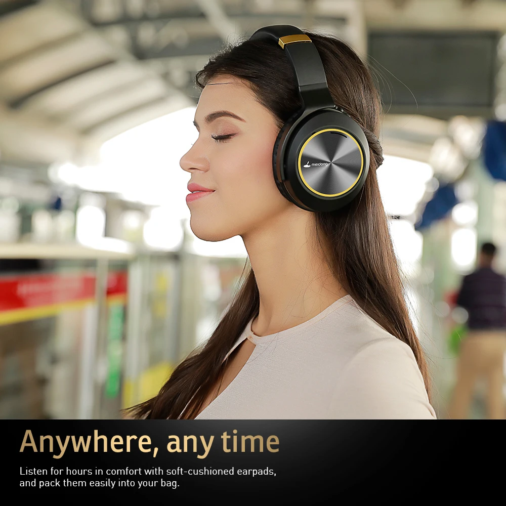 Meidong E8 высокое качество ANC активные шумоподавляющие наушники Bluetooth Беспроводная Hi-Fi гарнитура с микрофоном смартфон наушники для ПК