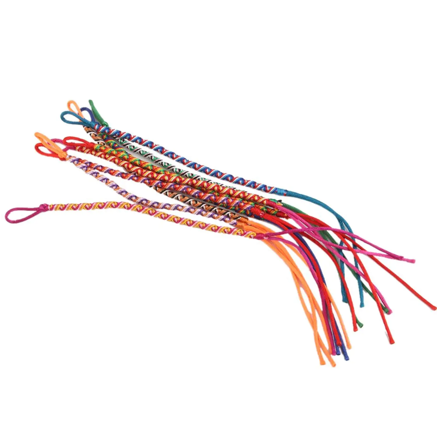 9 шт. браслеты бразильские плетеные ручной работы этнические разноцветные