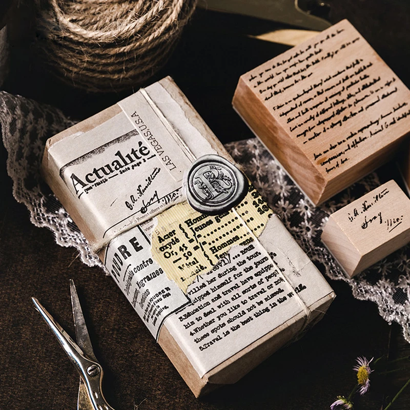 1 шт. винтажная английская серия деревянный стэмпарк postmdiy ручная наклейка штампы