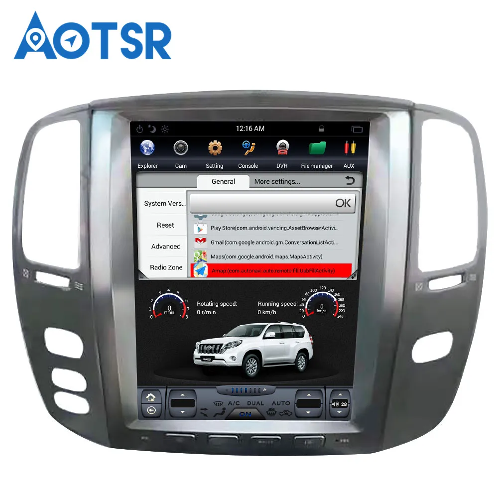 12," вертикальный экран Tesla для Lexus LX470/LX-470 2002-2007 1024*768 Android 7,1 автомобильный DVD gps Навигатор Радио аудио плеер