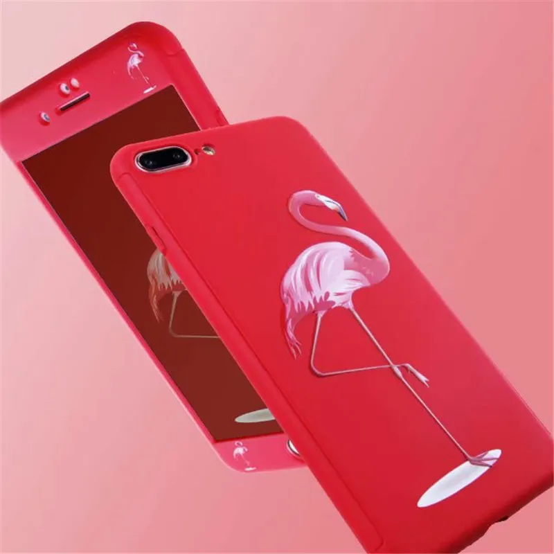 360 градусов полное покрытие Жесткий ПК чехол для iPhone 6 7 8 Plus мультфильм животное