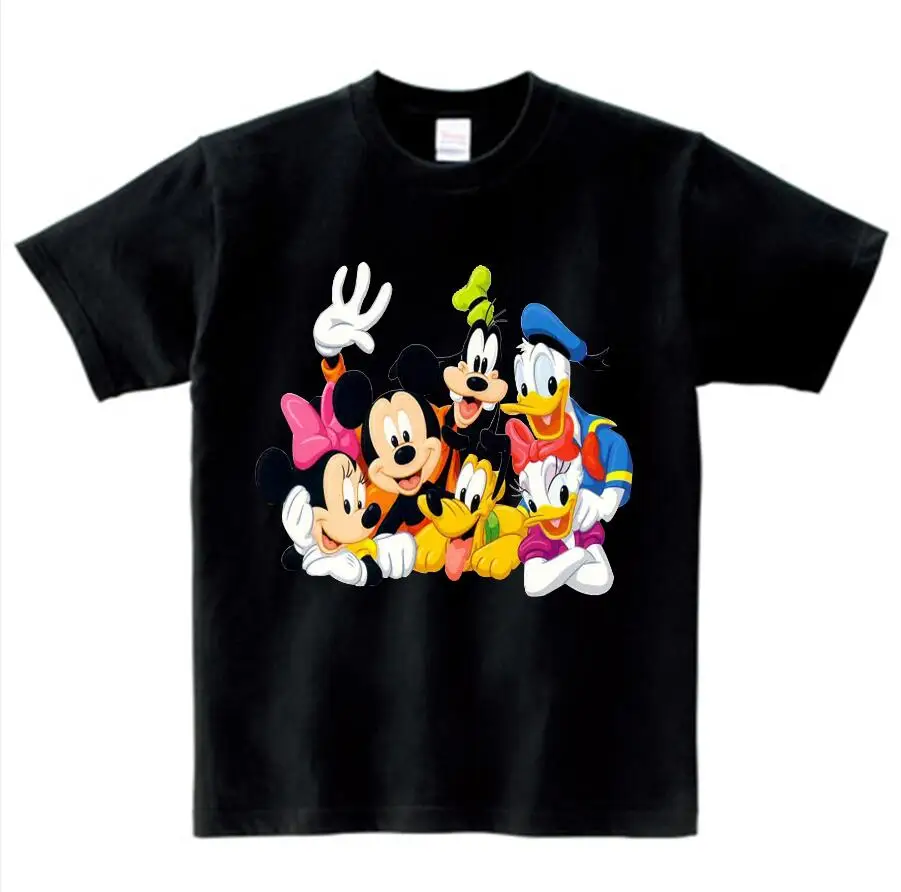 black childreT-shirt Детская футболка с забавным принтом «Микки Маус» футболка с короткими рукавами для мальчиков и девочек коллекция года, летние детские футболки для отдыха, camiseta N - Цвет: black childreT-shirt
