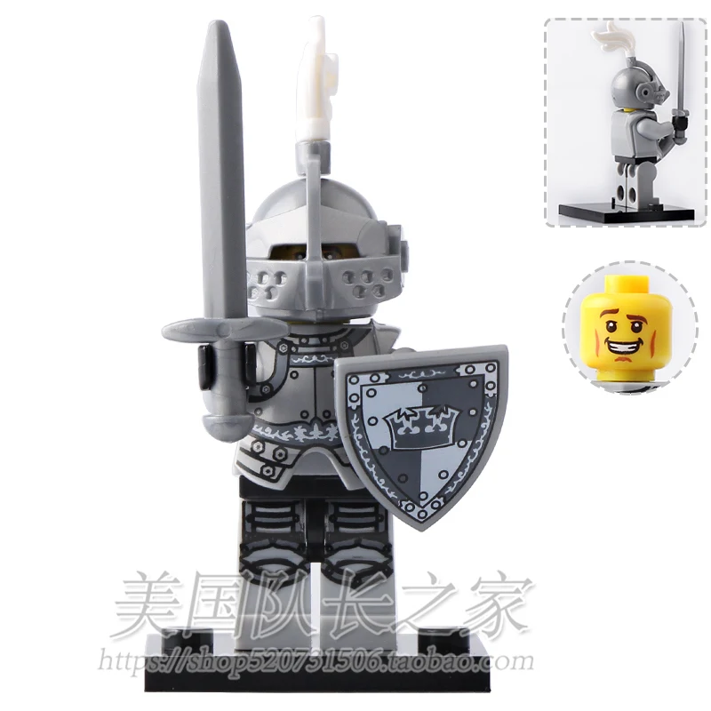 Одна распродажа XH523 тяжелый рыцарь Дракон средневековый Римский minifig собрать