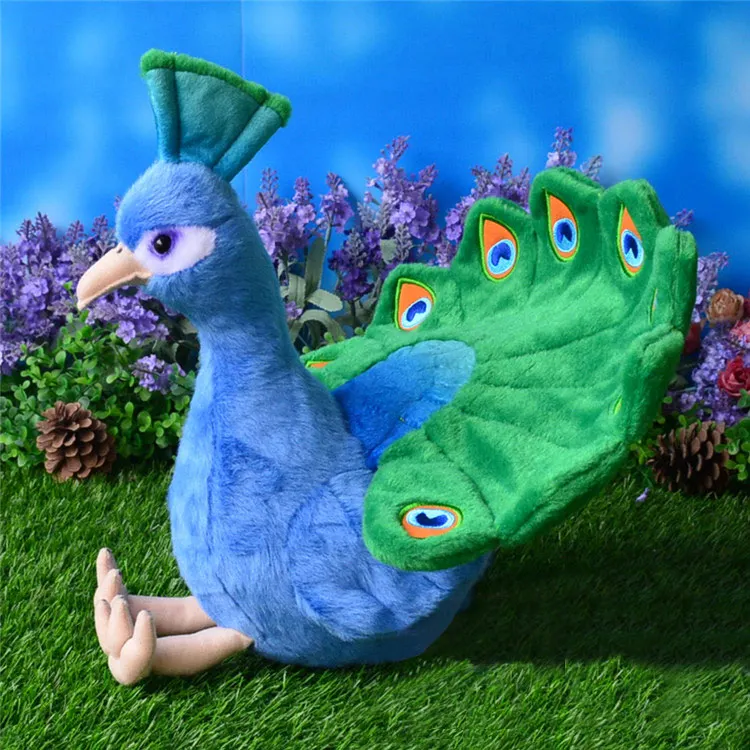 Peacock 28 см Моделирование павлин мягкие игрушки животных мягкие плюшевые игрушки куклы для детей подарки на Рождество/День рождения - Цвет: Peacock