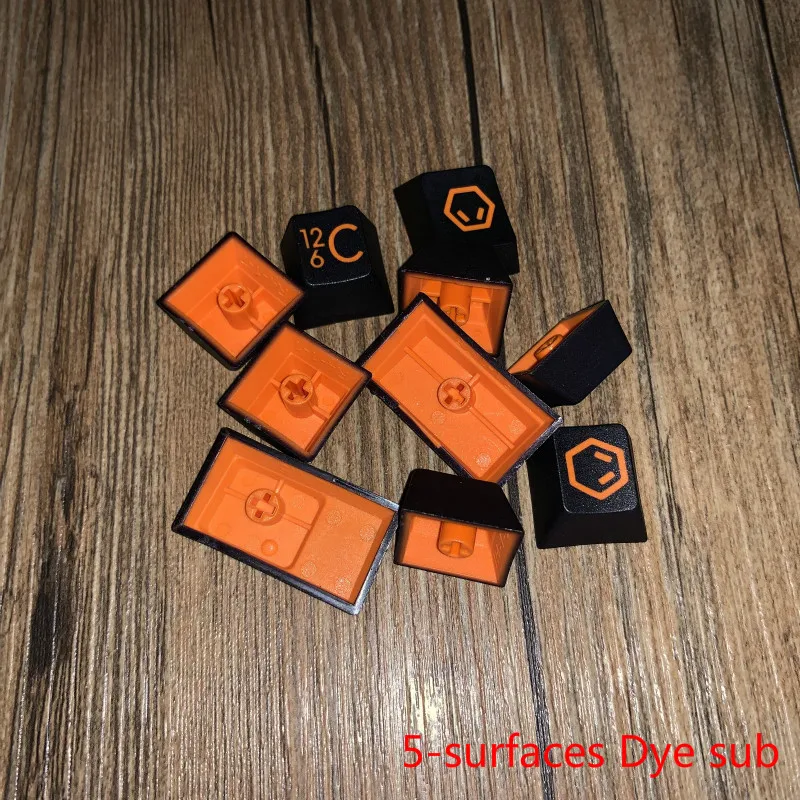 Углеродные колпачки 5 поверхностей краситель Sub Profile 104 Key ANIS Layout Augment 12 keycap для