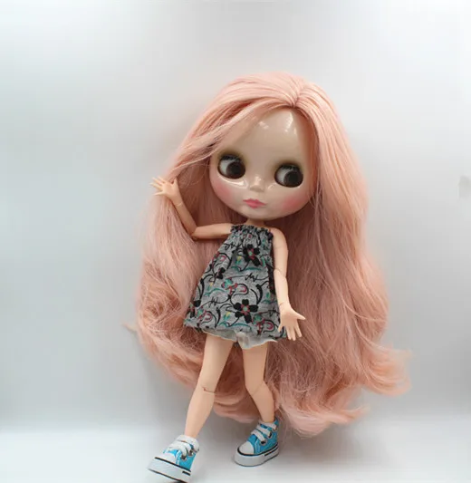 Кукла Blygirl Blyth розовая волнистая кукла № 47bl122 сустав тела 19 суставов нормальная