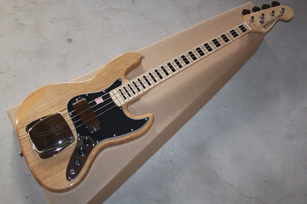 Бесплатная доставка пользовательские американский Винтаж ❵ бас 4 Strings BurlyWood