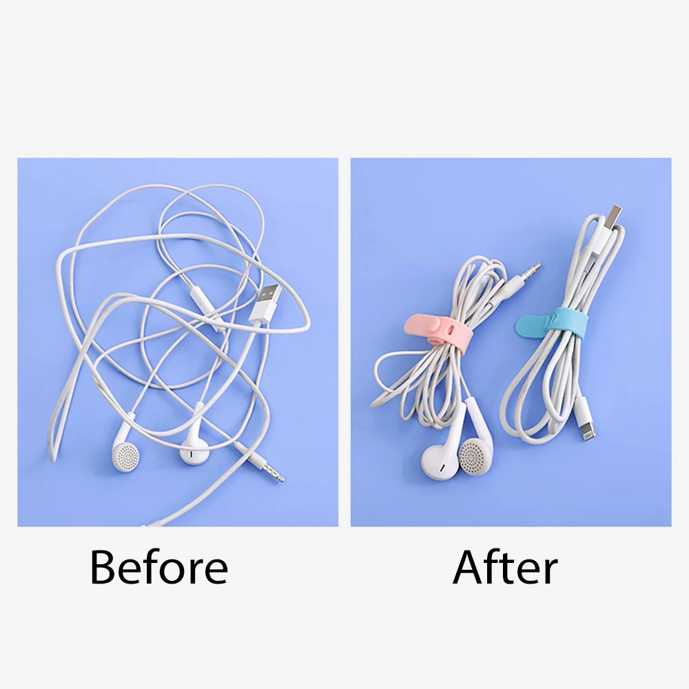 10 шт. устройство для сматывания шнура питания силиконовый кабель Органайзер