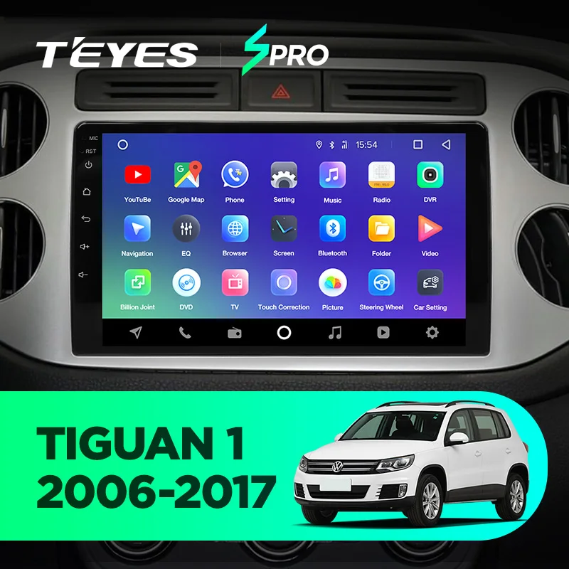 TEYES SPRO Штатная магнитола для Фольксваген Тигуан 1 Volkswagen Tiguan 1 NF 2006 2008 2010 2012 Android 8.1, до 8-ЯДЕР, до 4+ 64ГБ 32EQ+ DSP 2DIN автомагнитола 2 DIN DVD GPS мультимедиа автомобиля головное