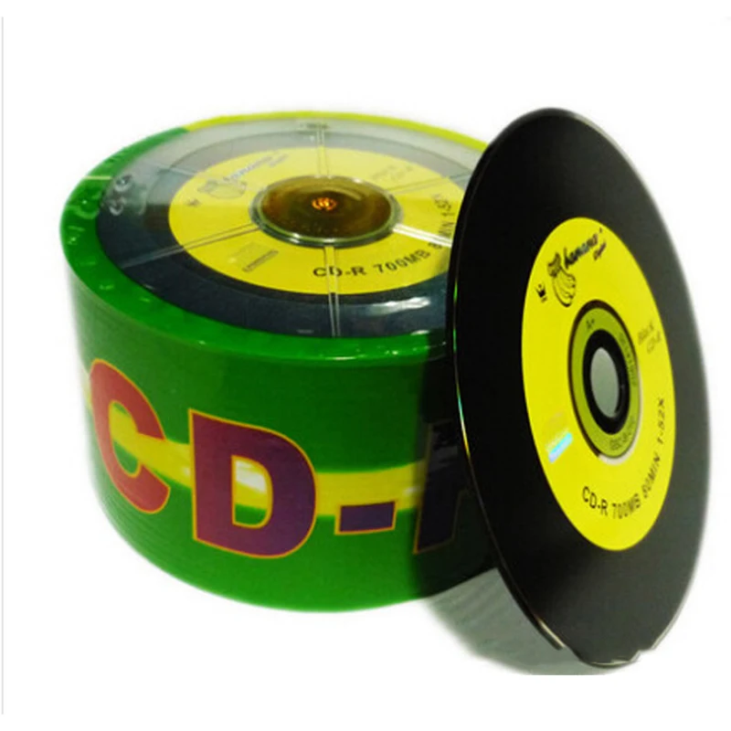 Пустой DJ черный Печатный CD 50/лот диски CD-R диски Bluray 700MB 80min 52X фирменные записываемые для медиа-дисков 50PK шпиндель записи