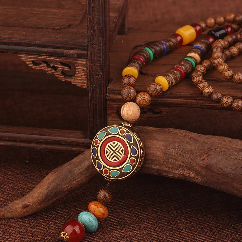 fashion evade peace vintage ethnic necklace church cross plate Nepal jewelry handmade sanwood bodhi | Украшения и аксессуары