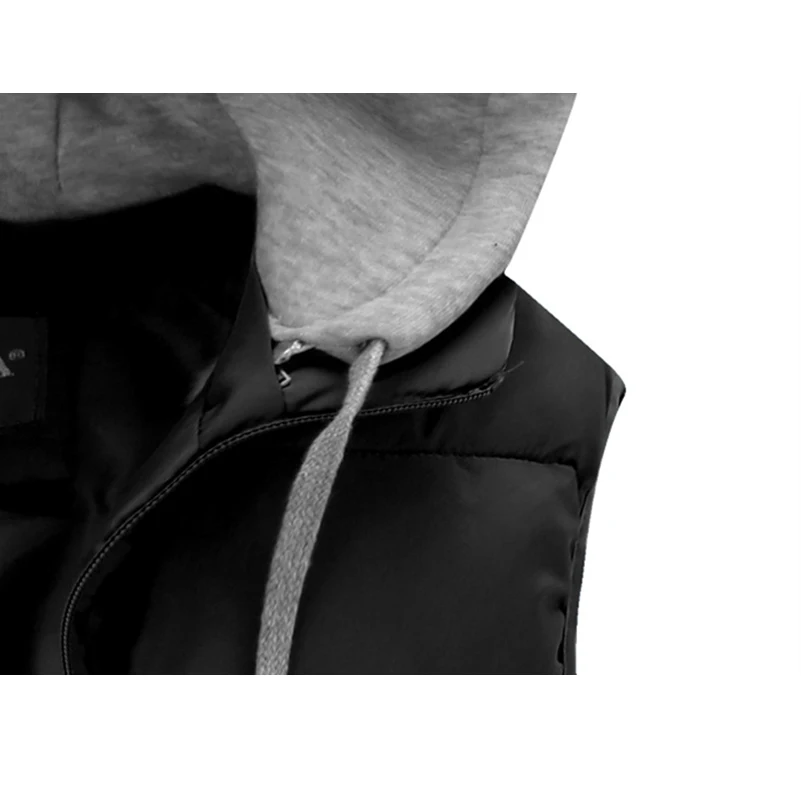 Мужская теплая жилетка UNIVOS KUNI осенне-зимняя однотонная куртка с капюшоном