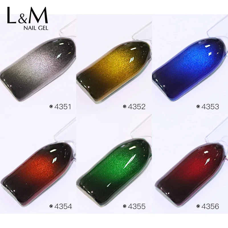 6 шт. ibdgel Glam кошачий глаз Магнитный Гель-лак магниты для ногтей УФ LED Semit-прозрачный