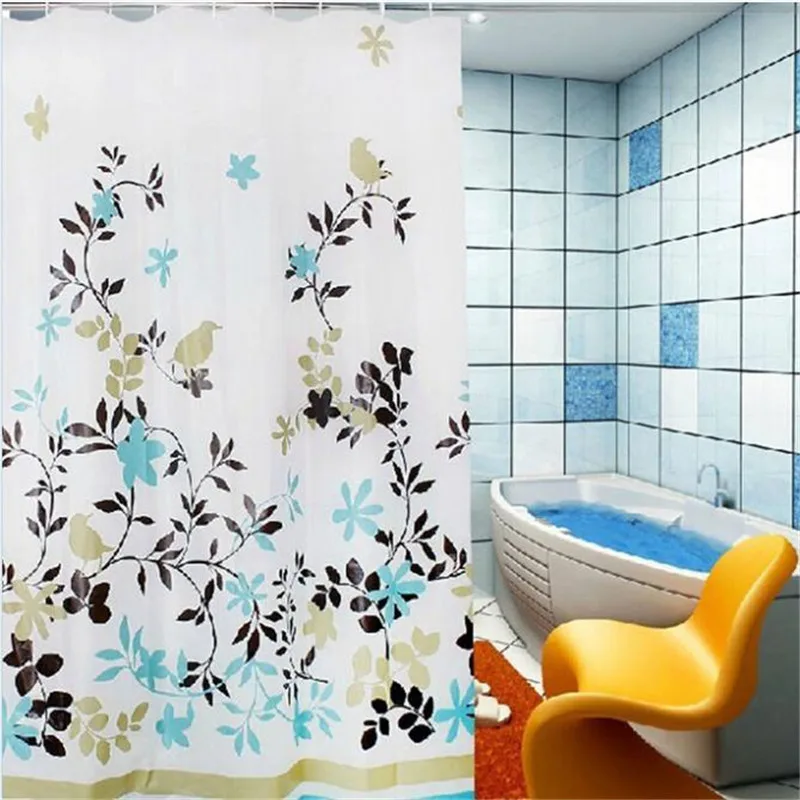 Горячая продажа Толстая Водонепроницаемая PEVA занавеска с крючками для ванной