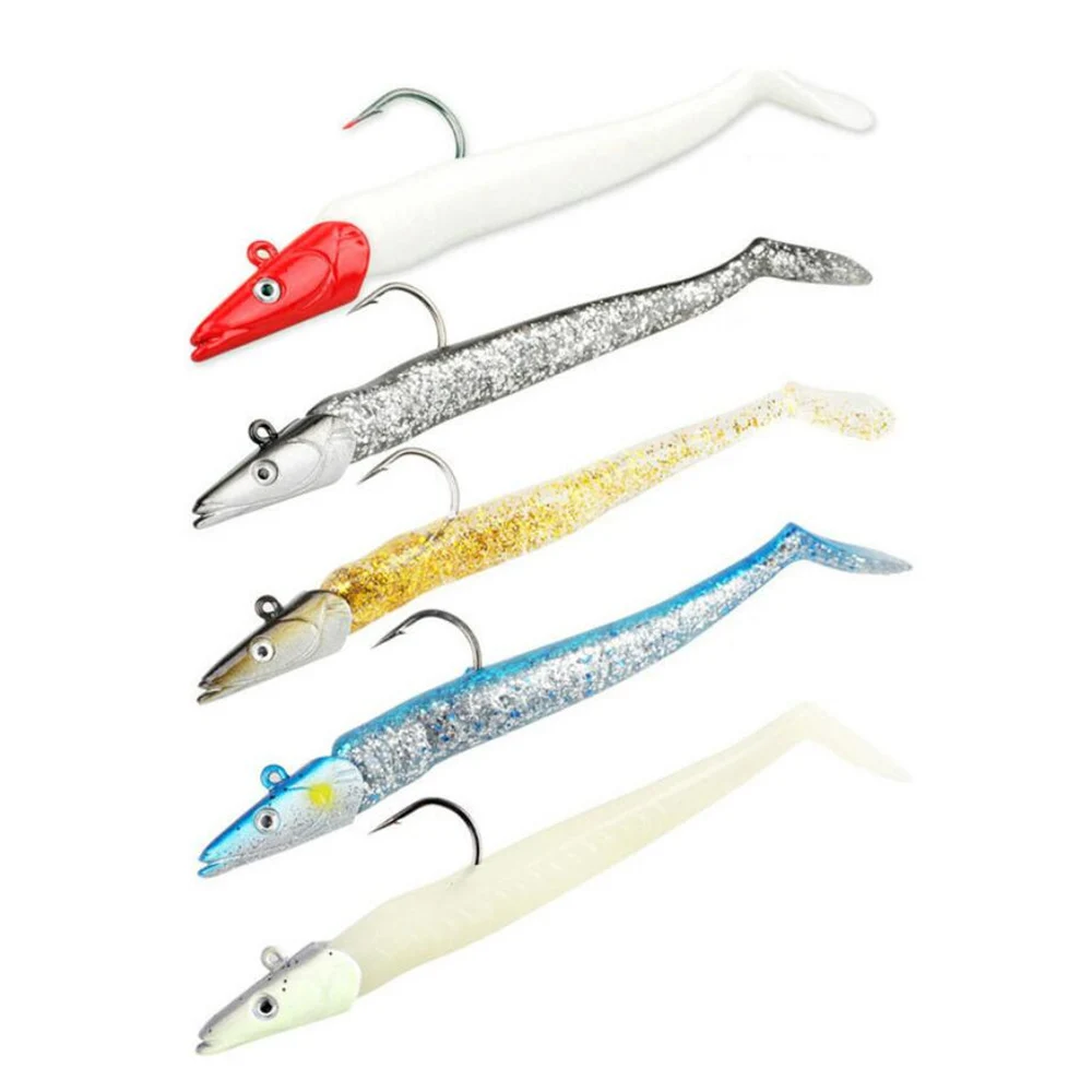 

1PCS 11cm/19g Glow Soft Lurers Wobblers Artificial Baits Silicone Glitters Sea Bass Carp Fishing Weights Spoon Jig Bait Tackle