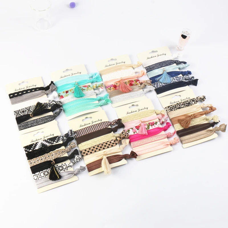 Для женщин кисточкой атласная узел из лент шнурок для волос резинка хвоста