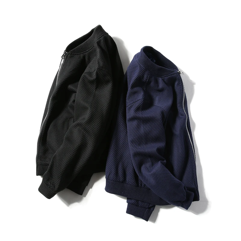 Men's Jackets Knit Jacket Casual Fashion Coat Blue Black Solid Color Male Slim Fit Outerdoor Brand Overcoat Large Size Gent Life | Мужская