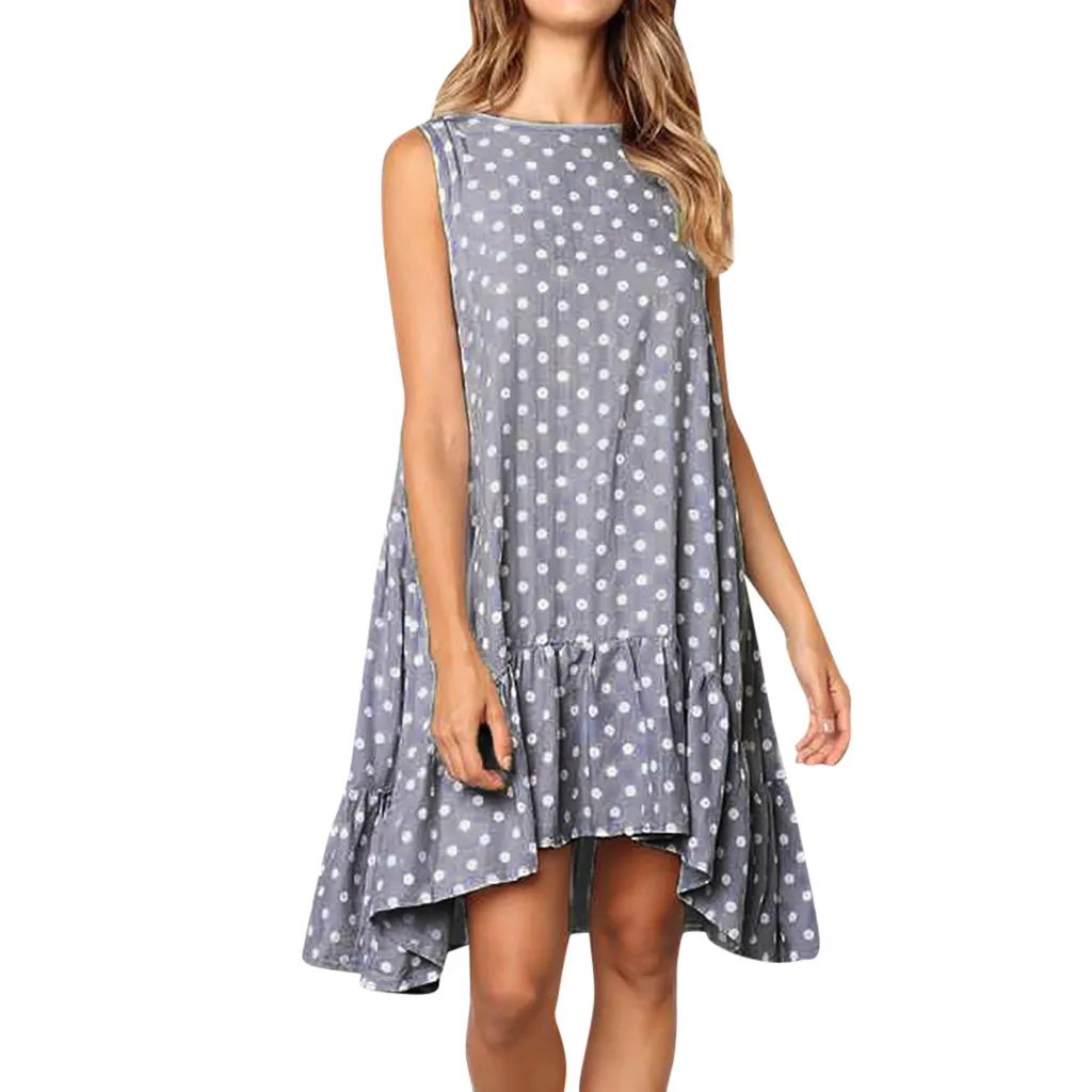 Платье женское винтажное без рукавов с о вырезом до колена|Женские платья| |