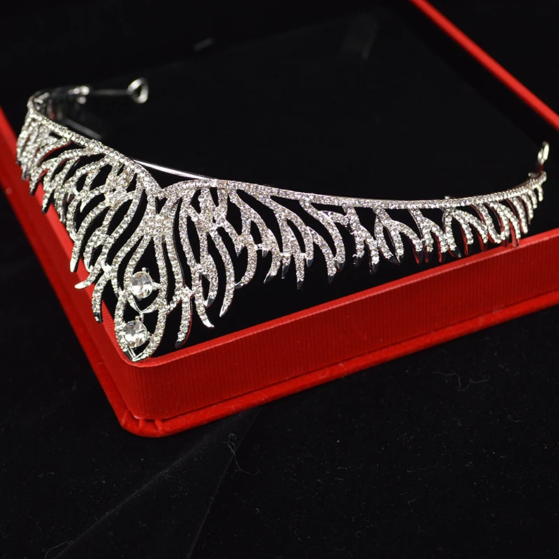 FMSWD Silver Rhinestone Crown For Beloved Girl Handmade Bride Wedding Headdress Birthday Party Hair Accessories | Украшения и