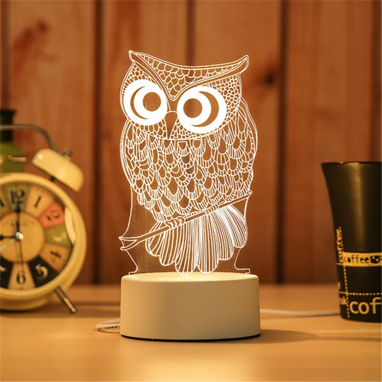 Luminaria подарки Декор Новинка USB сенсорный выключатель Led 3D ночные светильники