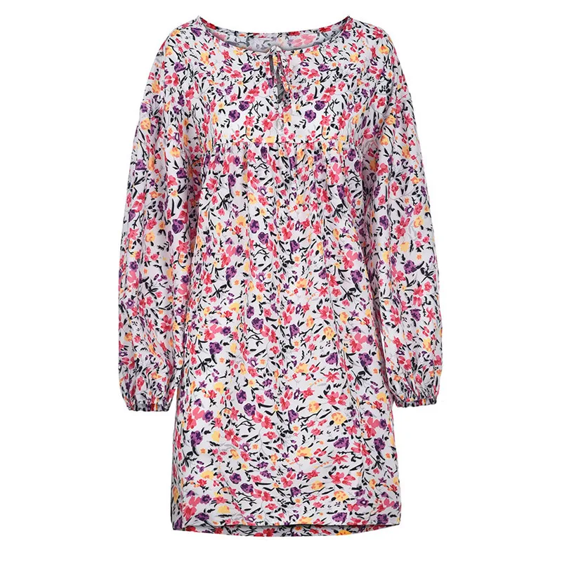 JAYCOSIN 2019 Women Spring Autumn Dress Plus Size Lady Print Three Quarter Sleeve Mini New Casual Loose jun5#4 | Женская одежда