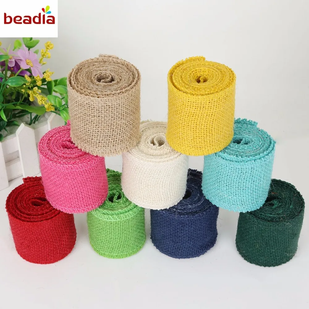2 м/рулон лента из натурального джута 6 см 12 цветов|burlap string|ribbon ribbonribbon natural |
