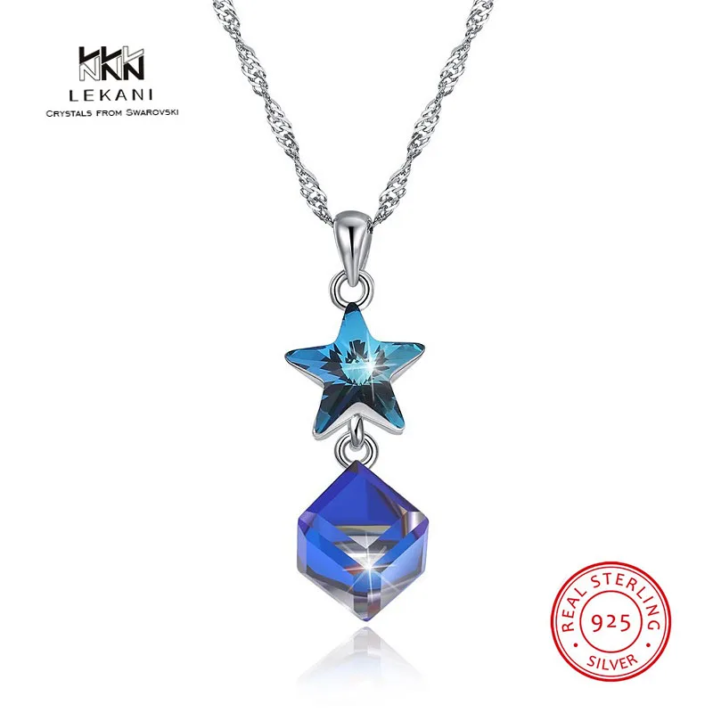 LEKANI ожерелье с кристаллами Swarovski 925 женское подвеской в виде рождественской