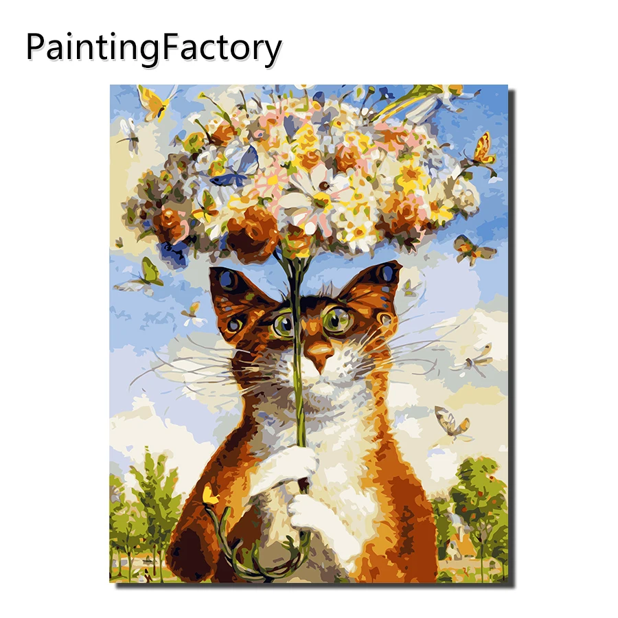 PaintingFactory картина в рамке по номерам животные картины холст для гостиной стены